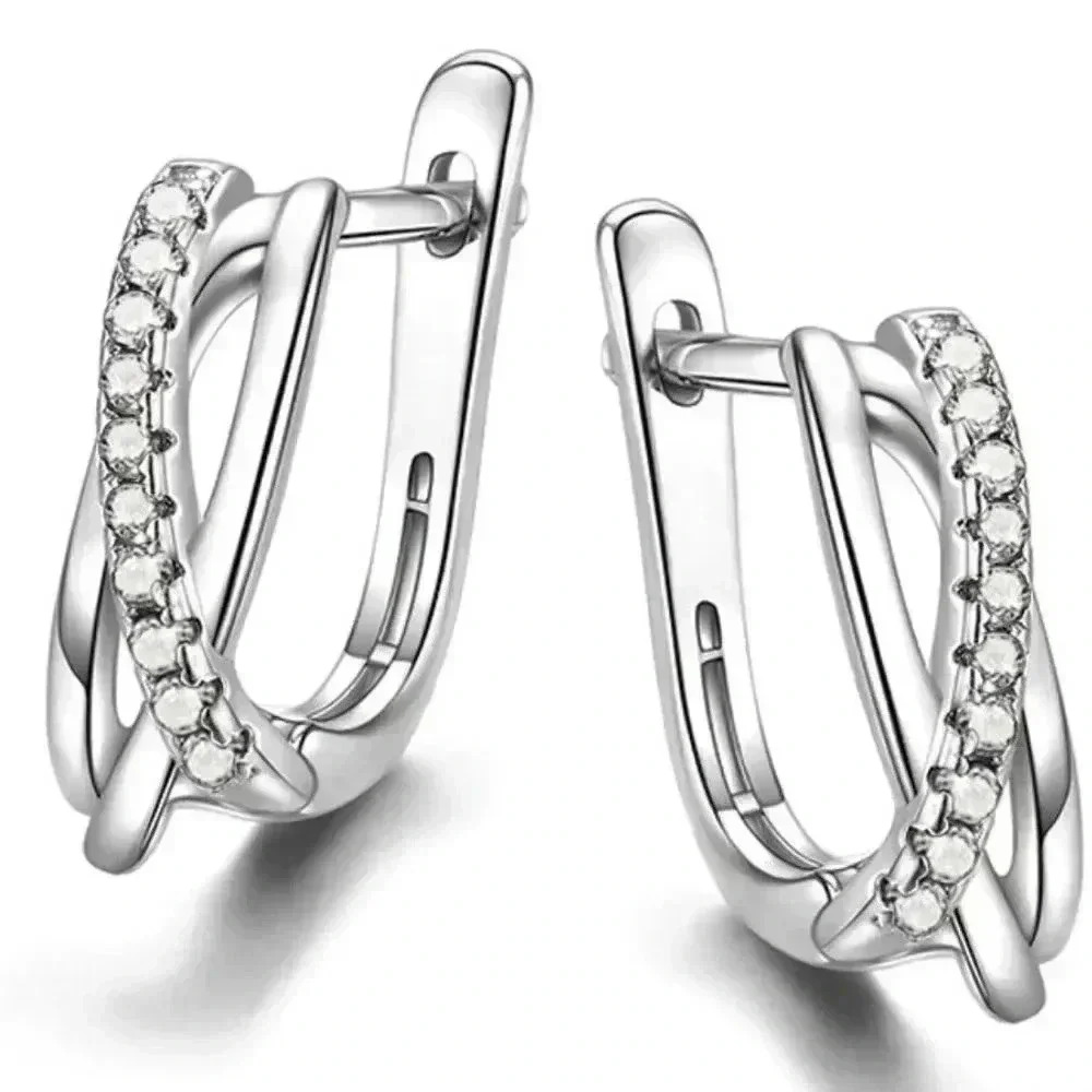 💎 Dainty White Tiny Round CZ Twisted Irregular Stud Earrings, GPMB1432